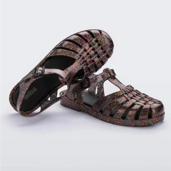 Colorful Glitter Jelly Sandals - Picture 1 of 6
